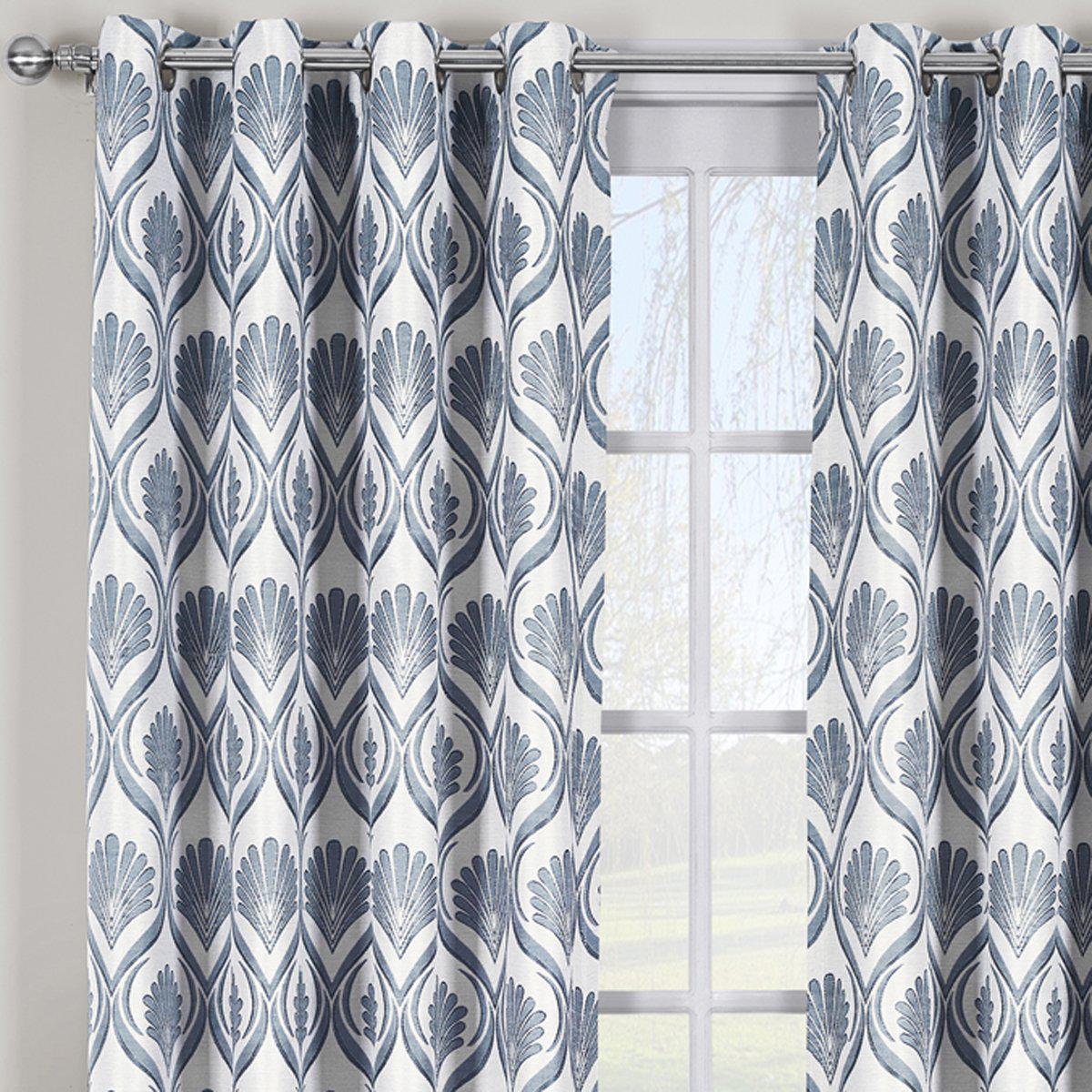 Modern Jacqueline Jacquard Drapes Grommet Top (Set of 2 Panels)