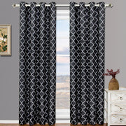 Thermal Insulated Curtains Meridian Black & Gray (Set of 2 Panels)