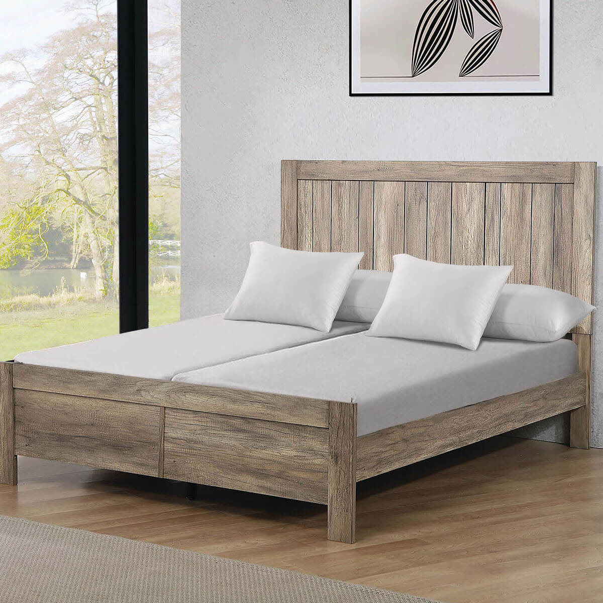 Split King Sheet Set - Striped 608 Thread Count 100% Cotton