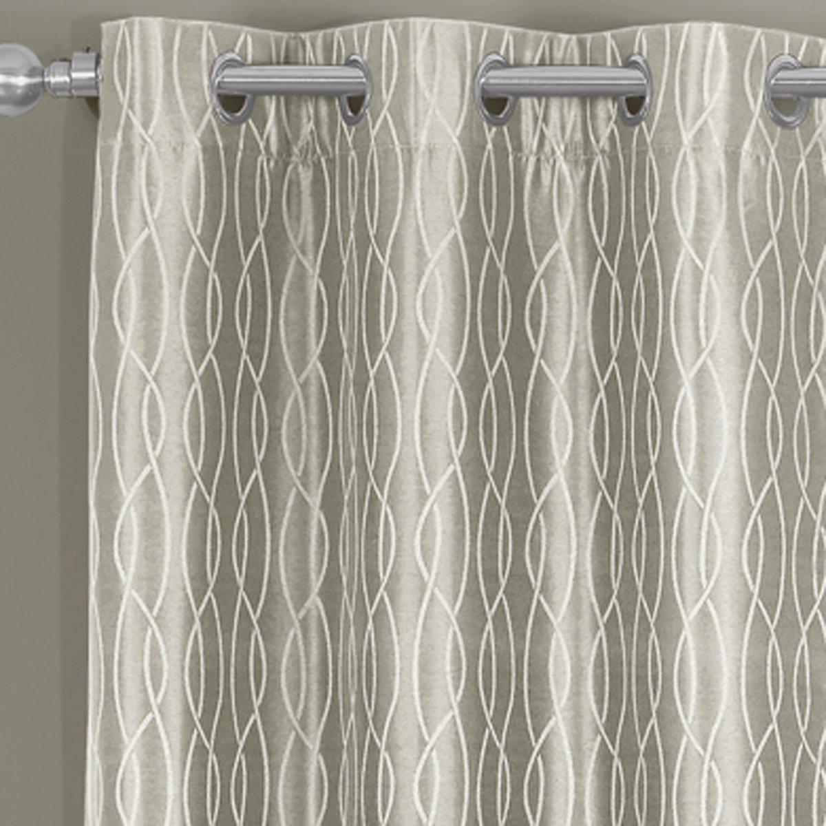 Voyage Jacquard Thermal Blackout Grommets Curtain Panels (Set of 2) in 63, 84, 96 OR 108 inch long