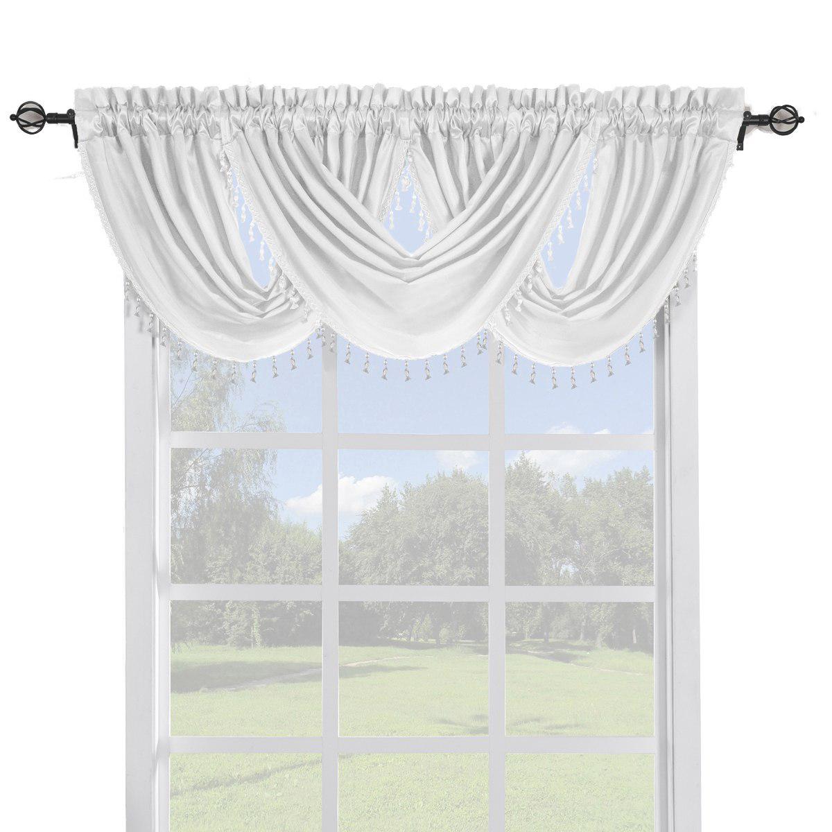 Soho Faux Silk Curtain Panels or Waterfall Valance (Single)